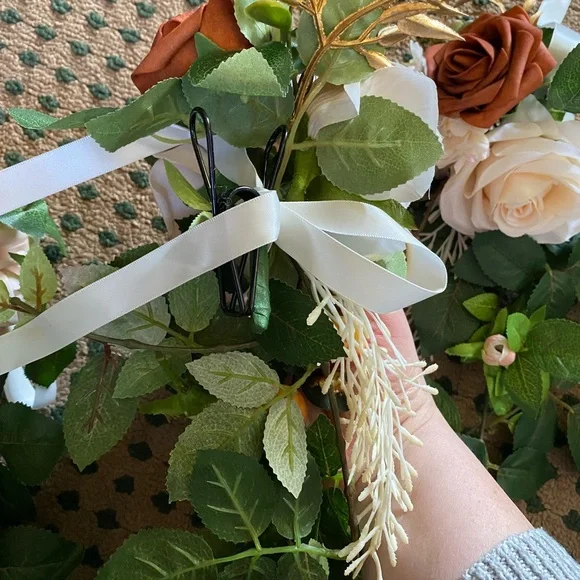 4 Chair Clips Floral Arrangement with Chiffon Ribbon - Picture 10 of 13